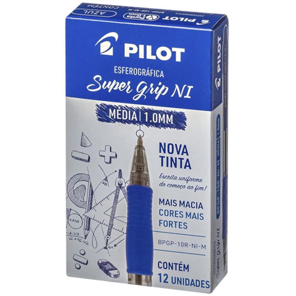 CANETA RETRATIL BPGP-S SUPERGRIP 1.0MM AZUL PILOT CX.C/12