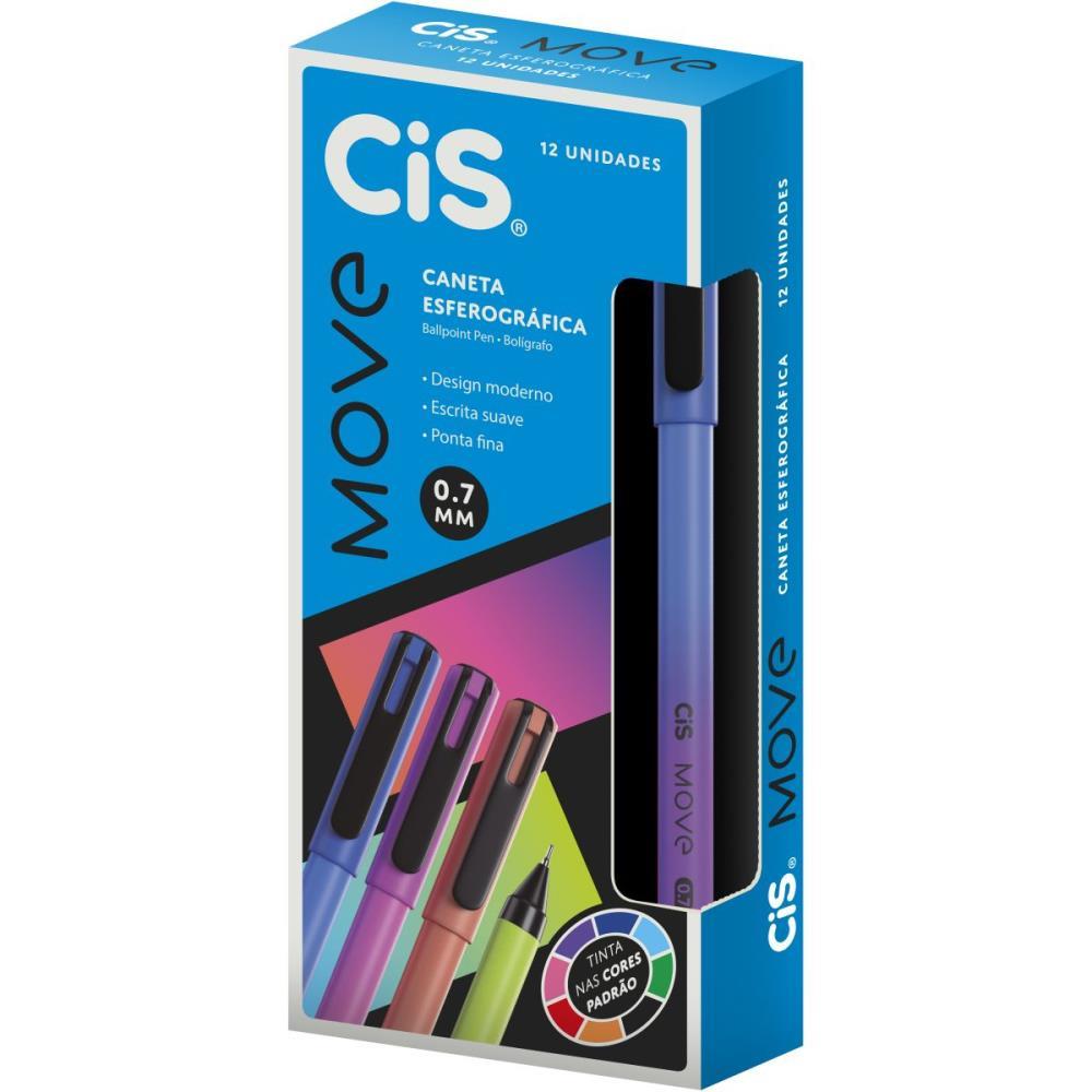 CANETA ESFEROGRAFICA CIS MOVE 0.7MM AZ SERTIC CX.C/12
