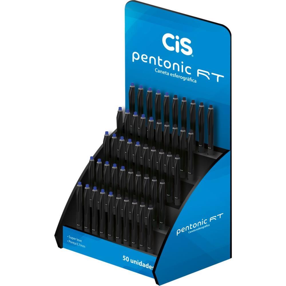 CANETA ESFEROGRAFICA CIS PENTONIC 0,7MM AZ/PT RETR. SERTIC DP.C/50