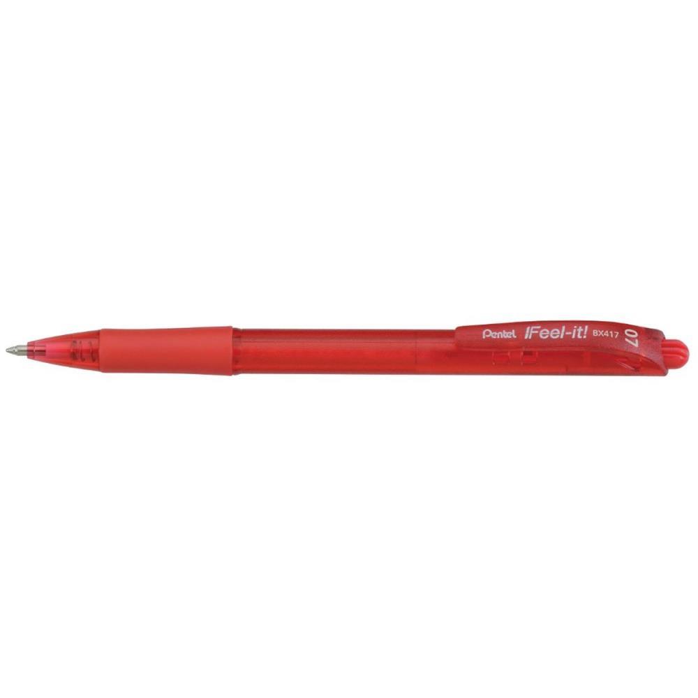 CANETA ESFEROGRAFICA FEEL IT 0,7MM VERMELHA PENTEL CX.C/12