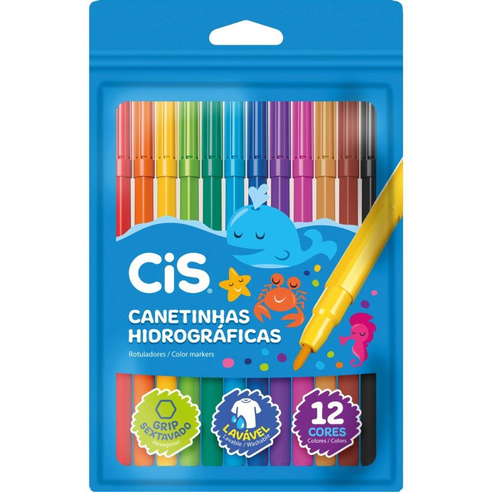 CANETA HIDROGRAFICA CIS LAVAVEL 12 CORES SERTIC CX.C/10