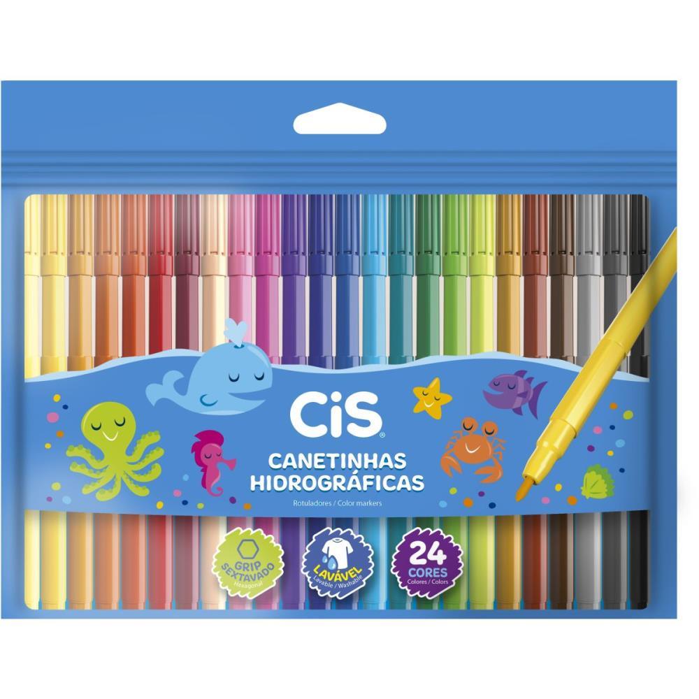 CANETA HIDROGRAFICA CIS LAVAVEL 24 CORES SERTIC CX.C/10