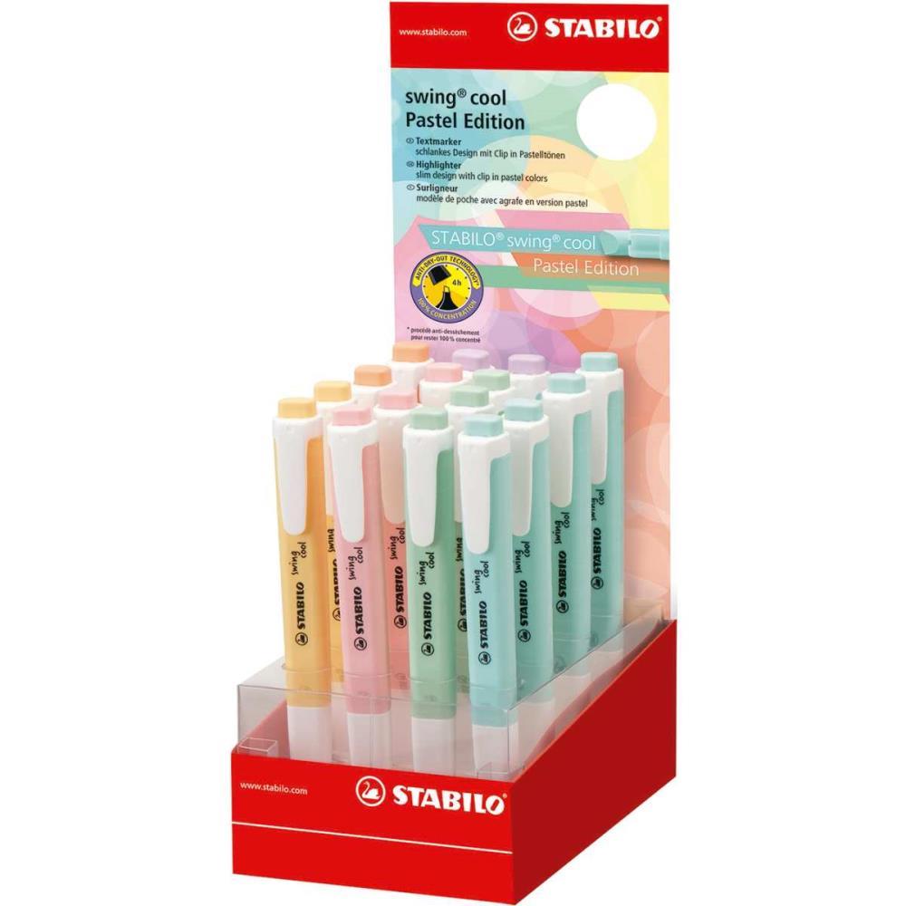 CANETA MARCA TEXTO STABILO SWING COOL PASTEL 16CO SERTIC DP.C/16