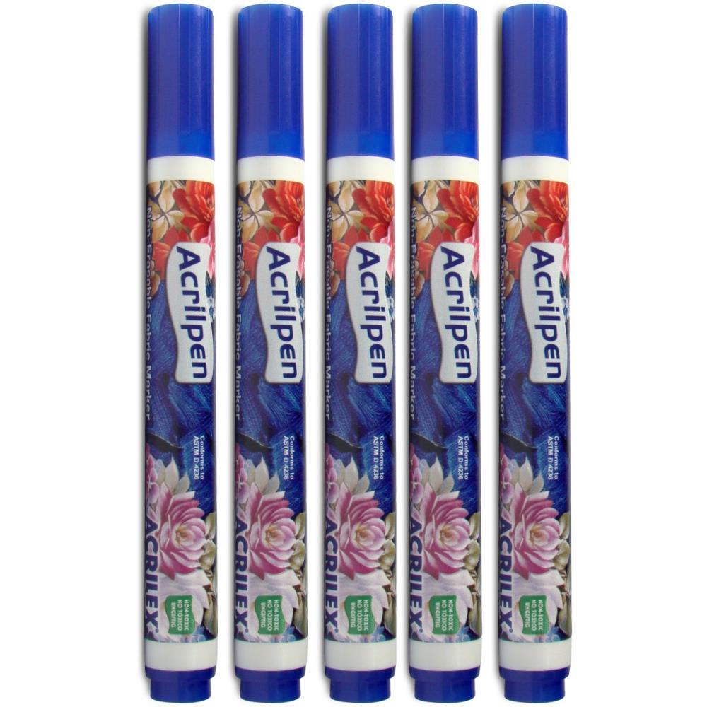 CANETA PARA TECIDO AZUL TURQUESA ACRILPEN ACRILEX CX.C/12