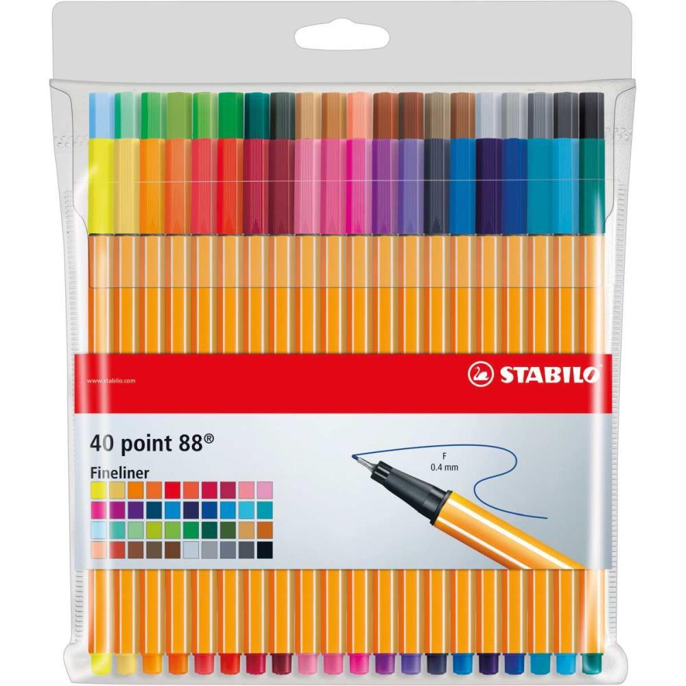 CANETA STABILO 8840-1 POINT ESTOJO C/40 CORES SERTIC ESTOJO