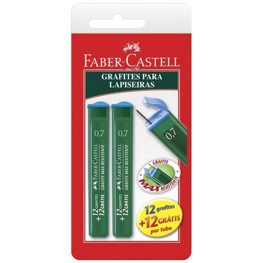 GRAFITE 0.7MM POLYMER 2B 2TB X 12MN FABER-CASTELL BL.C/02