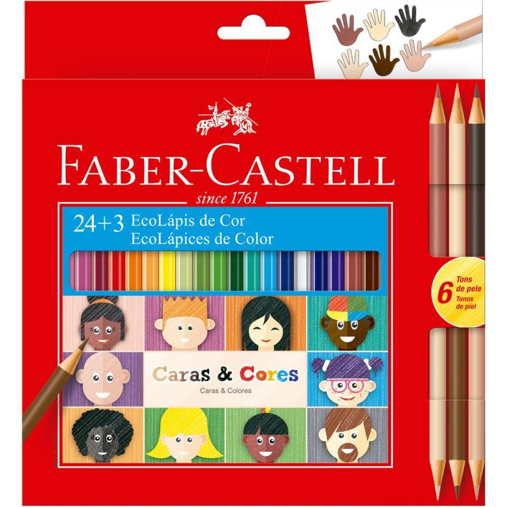 LAPIS DE COR SEXTAVADO CARAS E CORES 24CORES FABER-CASTELL PCT.C/06