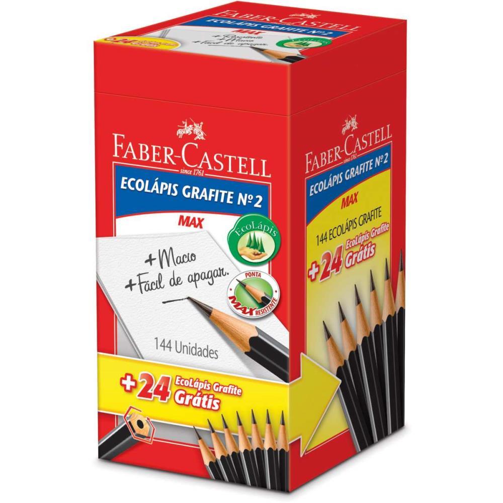 LAPIS PRETO SEXTAVADO ECOLAPIS N.2B PRETO FABER-CASTELL CX.C/144
