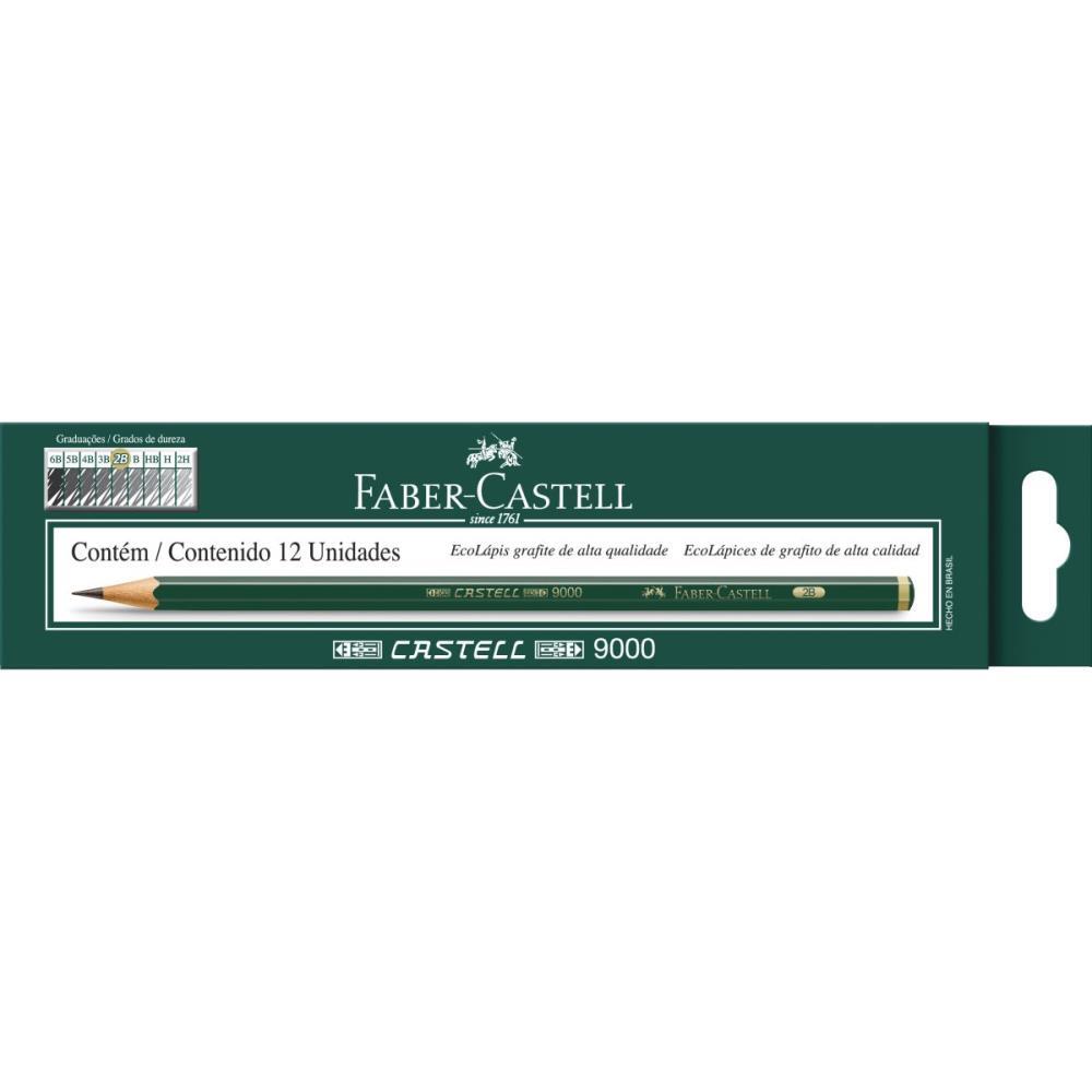 LAPIS PRETO TECNICO 9000 2B PRETO/MUITO MACIO FABER-CASTELL CX.C/12