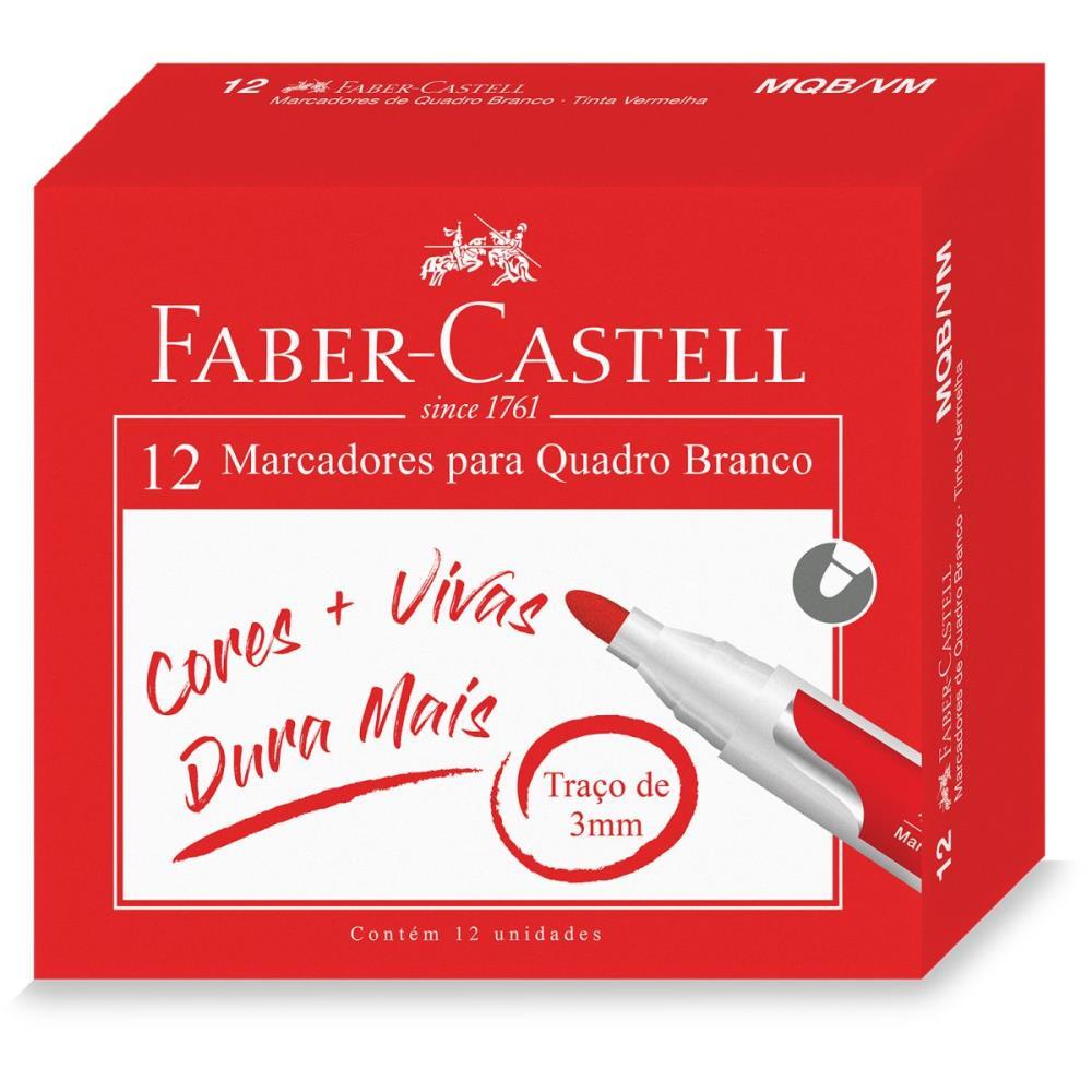 PINCEL QUADRO BRANCO VERMELHO FABER-CASTELL CX.C/12