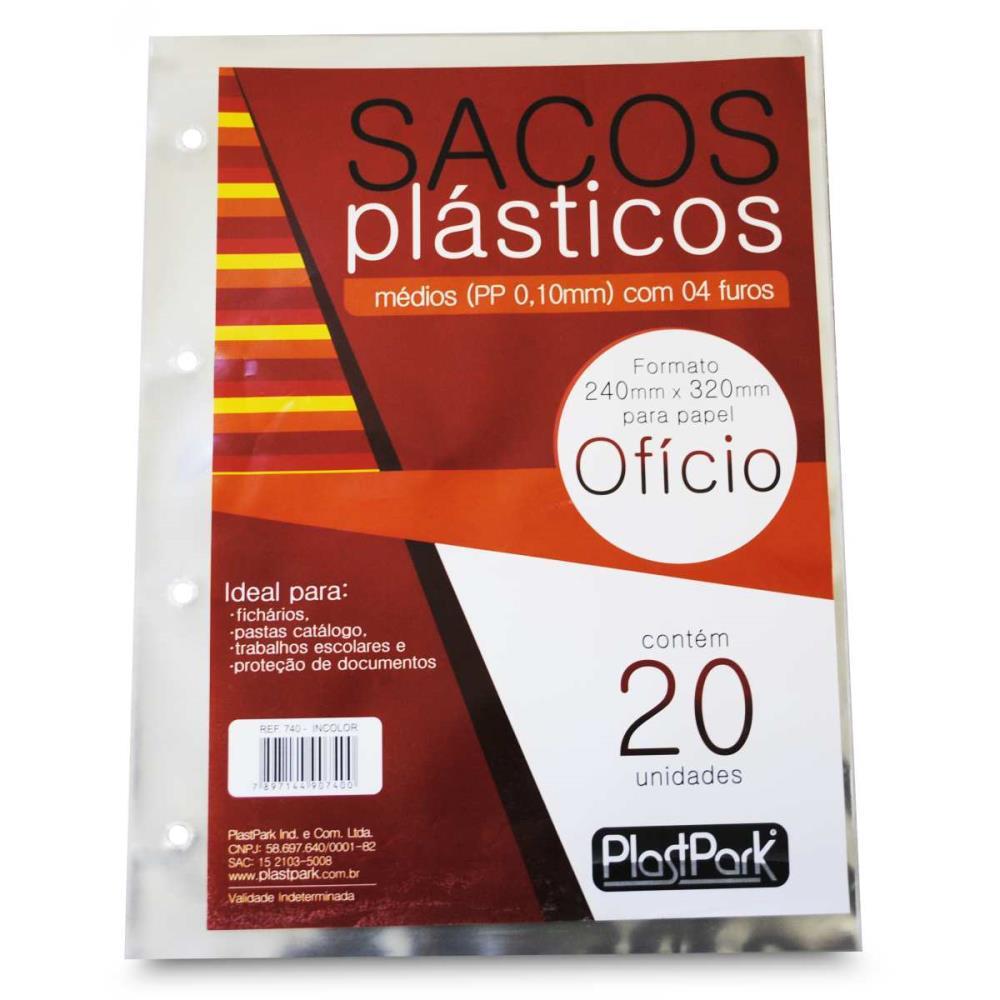 ENVELOPE PLASTICO OFICIO 4FUROS MED.PP.TR.0,10MM ROMITEC PCT.C/20