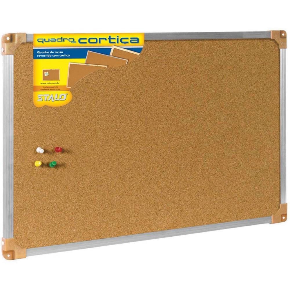 QUADRO AVISO MOLDURA ALUMINIO CORTICA APARENTE 090X060CM STALO PCT.C/02