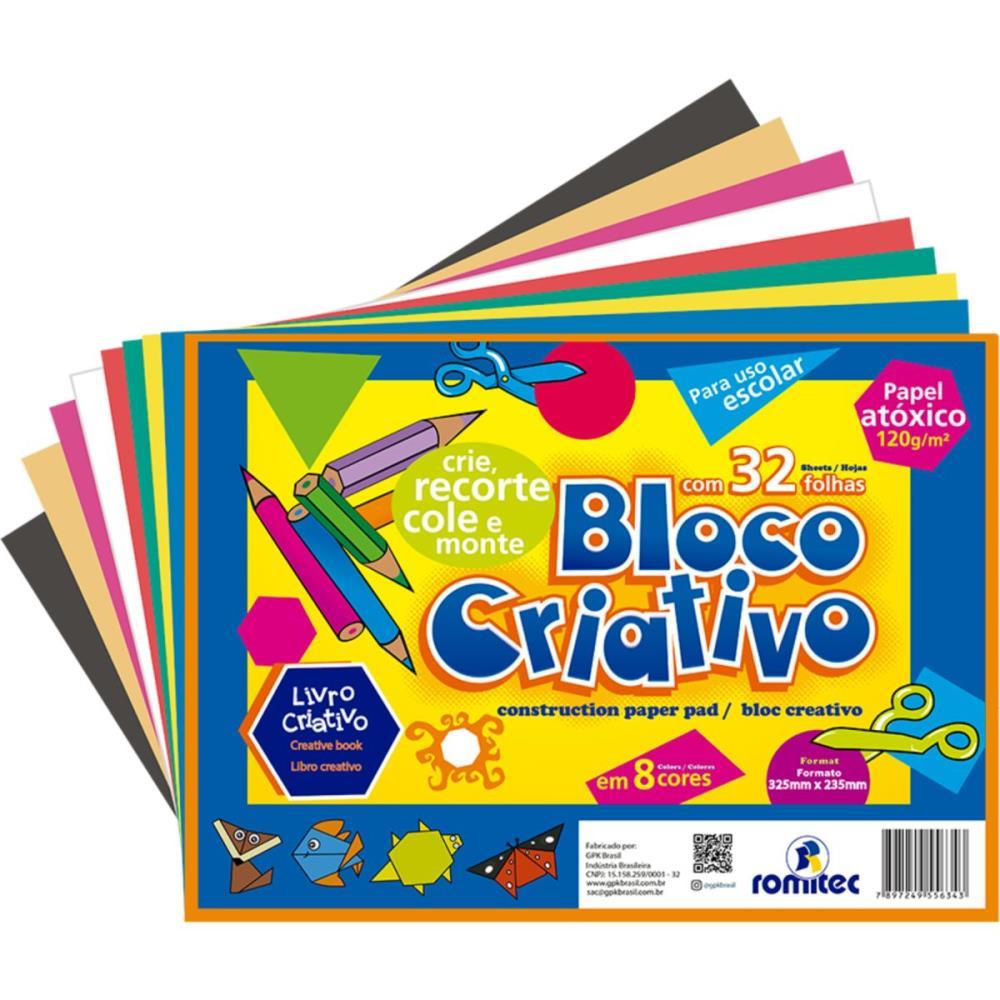 BLOCO PARA EDUCACAO ARTISTICA LIVRO CRIATIVO 8C A4 120G 32FL ROMITEC UNIDADE