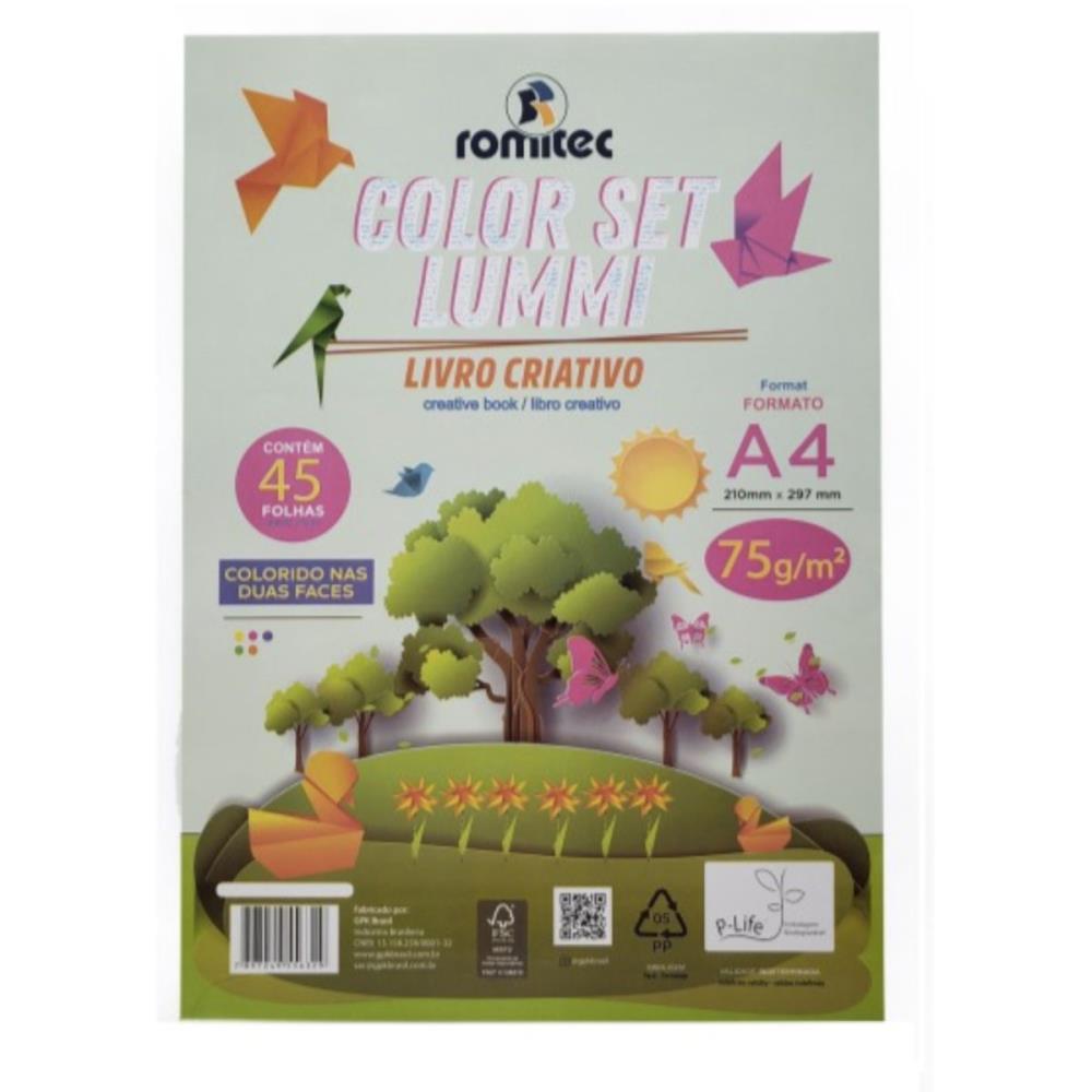 BLOCO PARA EDUCACAO ARTISTICA LIVRO CRIATIVO LUMMI 75G 45FLS ROMITEC UNIDADE