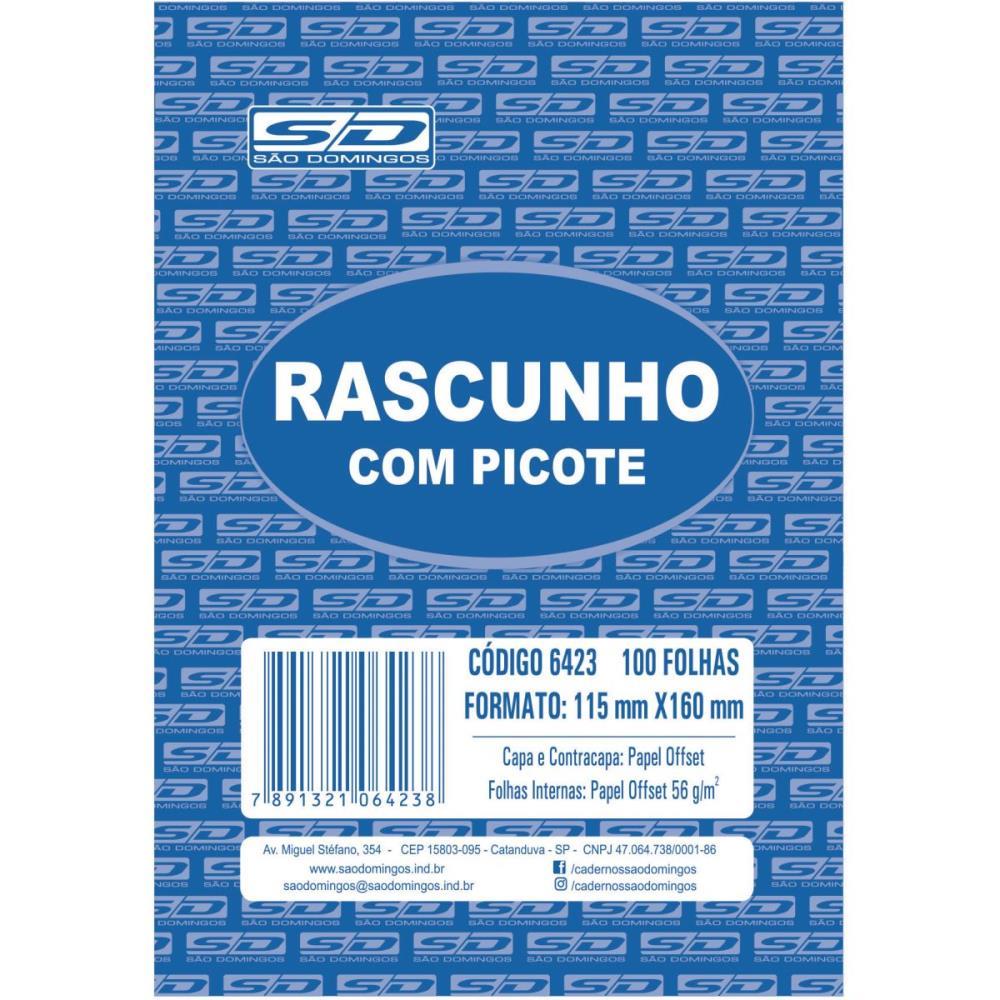 BLOCO PARA RASCUNHO C/PICOTE E GRAMPO 100F.115X160 SD INOVACOES PCT.C/20