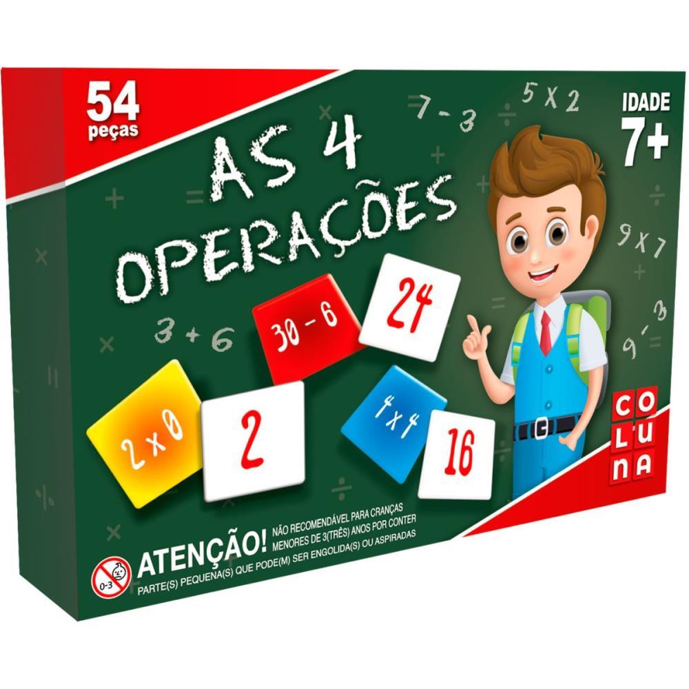 BRINQUEDO PEDAGOGICO AS 4 OPERACOES 54 PEÇAS COLUNA UNIDADE
