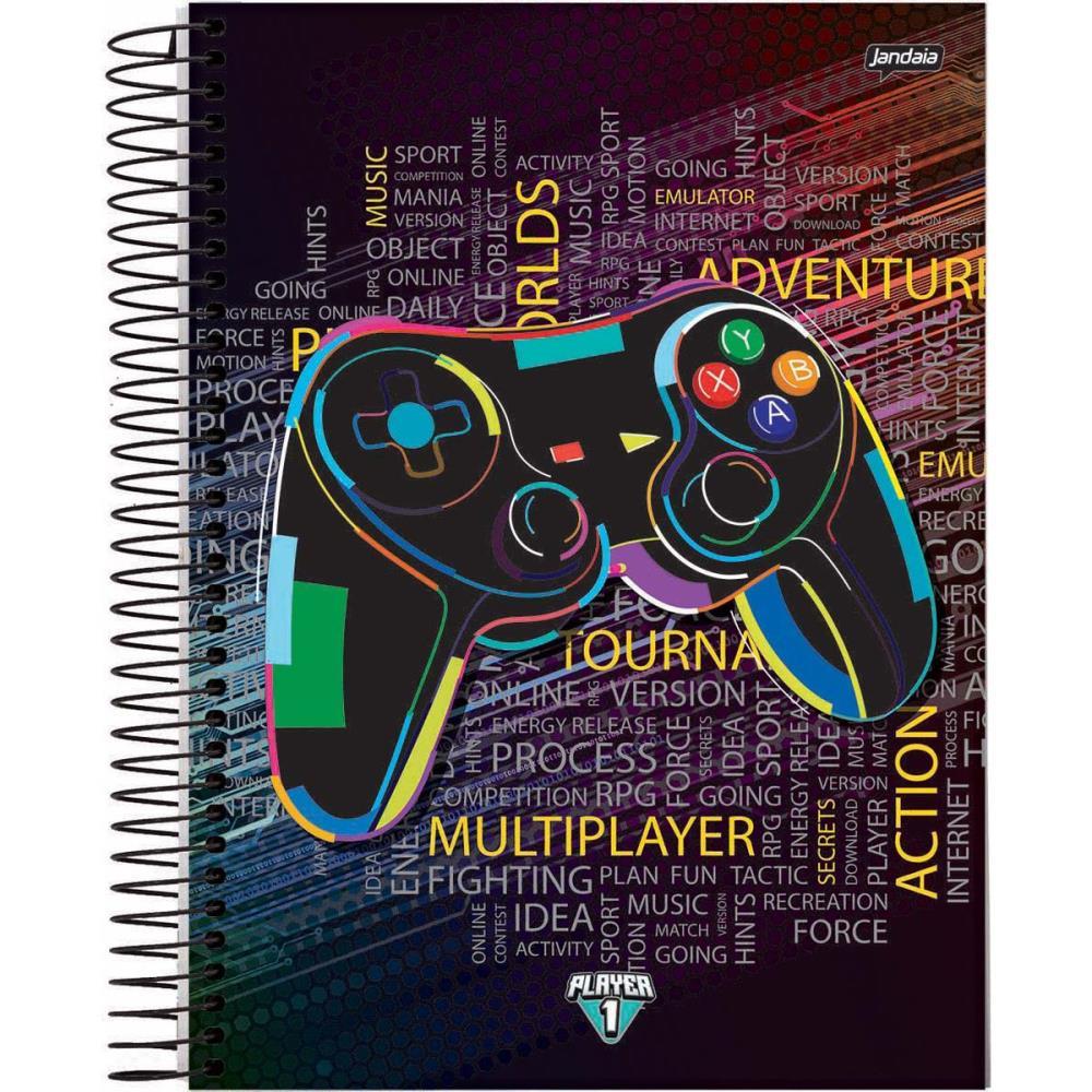 CADERNO 01X1 CAPA DURA PLAYER 1 80FLS. JANDAIA PCT.C/04