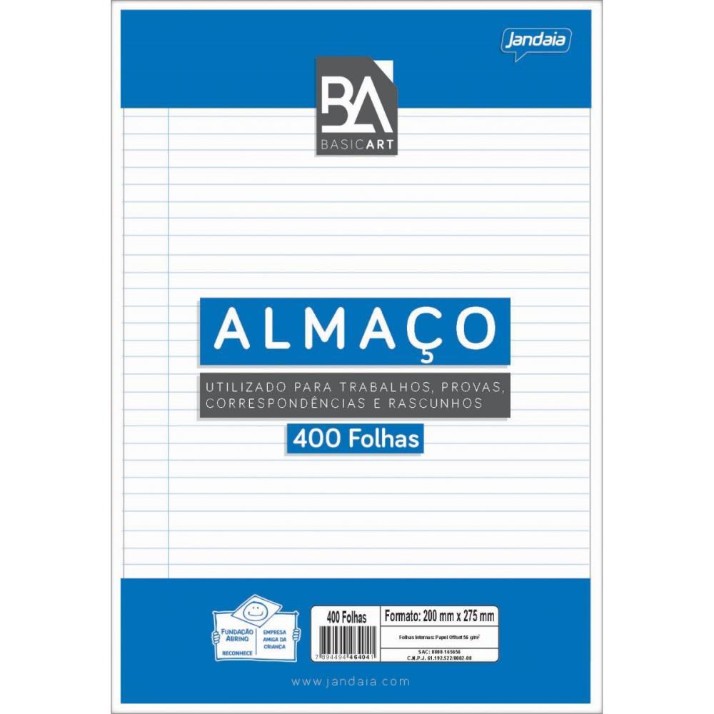 PAPEL ALMAÇO BASIC ART C/PAUTA MARGEM JANDAIA PCT C/400UN