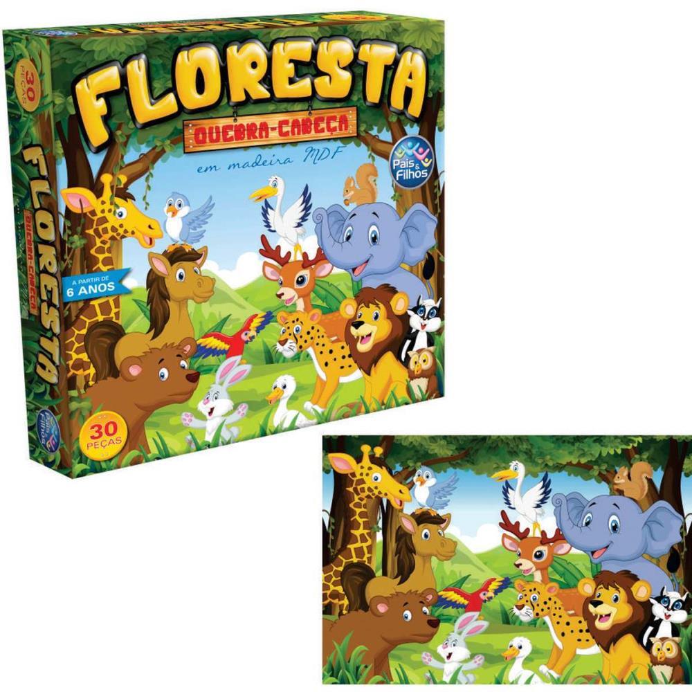 QUEBRA-CABECA MADEIRA FLORESTA 30 PECAS PAIS E FILHOS UNIDADE
