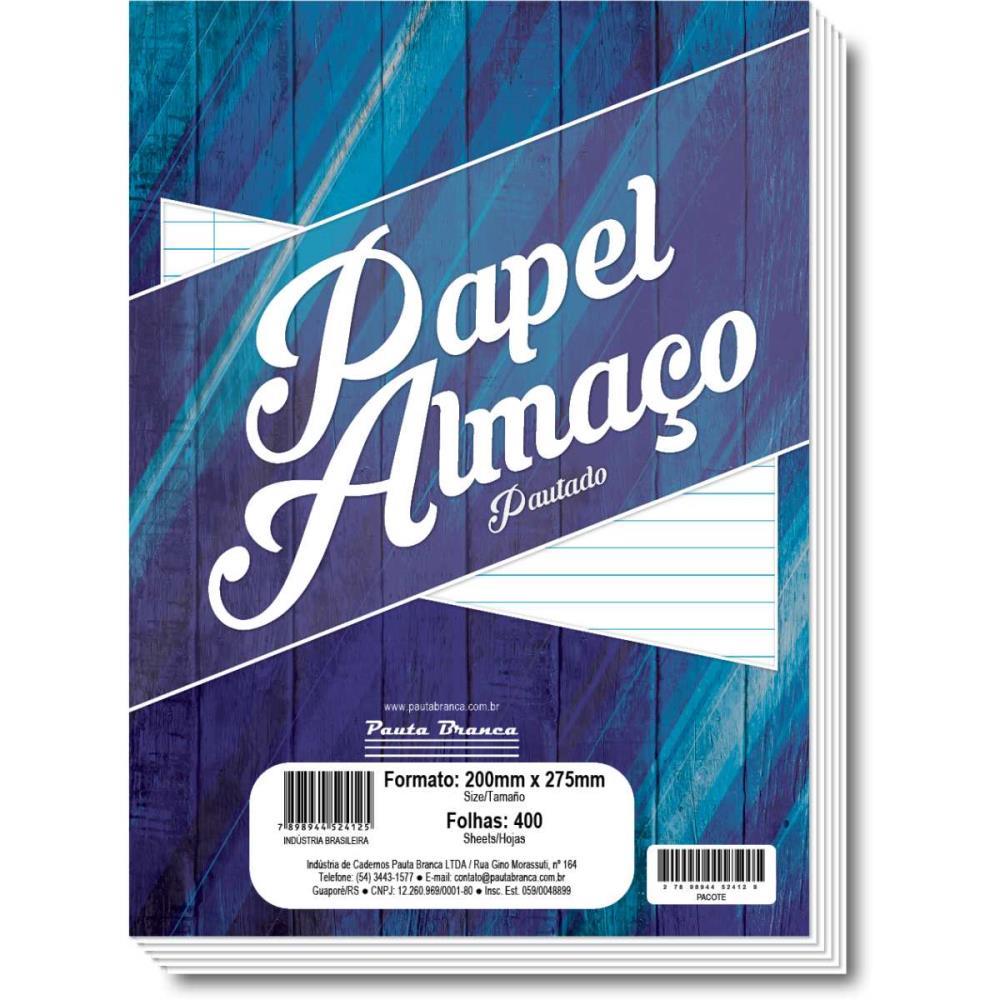 PAPEL ALMACO PAUTA 200X275MM 50G PAUTA BRANCA PCT.C/400
