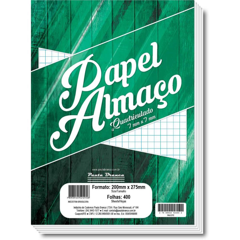 PAPEL ALMACO QUADRICULADO 7X7 200X275MM PAUTA BRANCA PCT.C/400