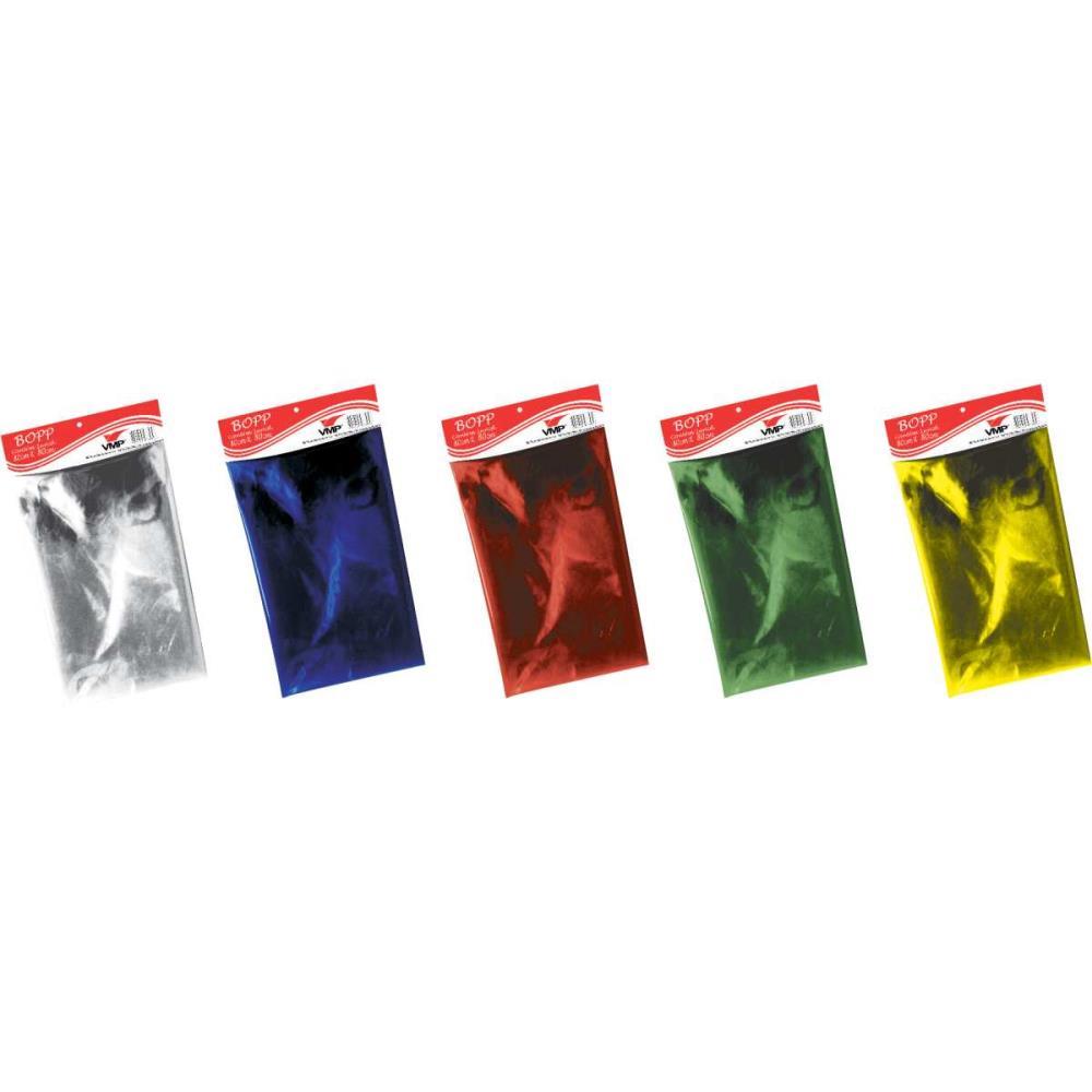 PAPEL CELOFANE 80X80CM 5CORES DOBRADO 1 EM 1 V.M.P. CX.C/50