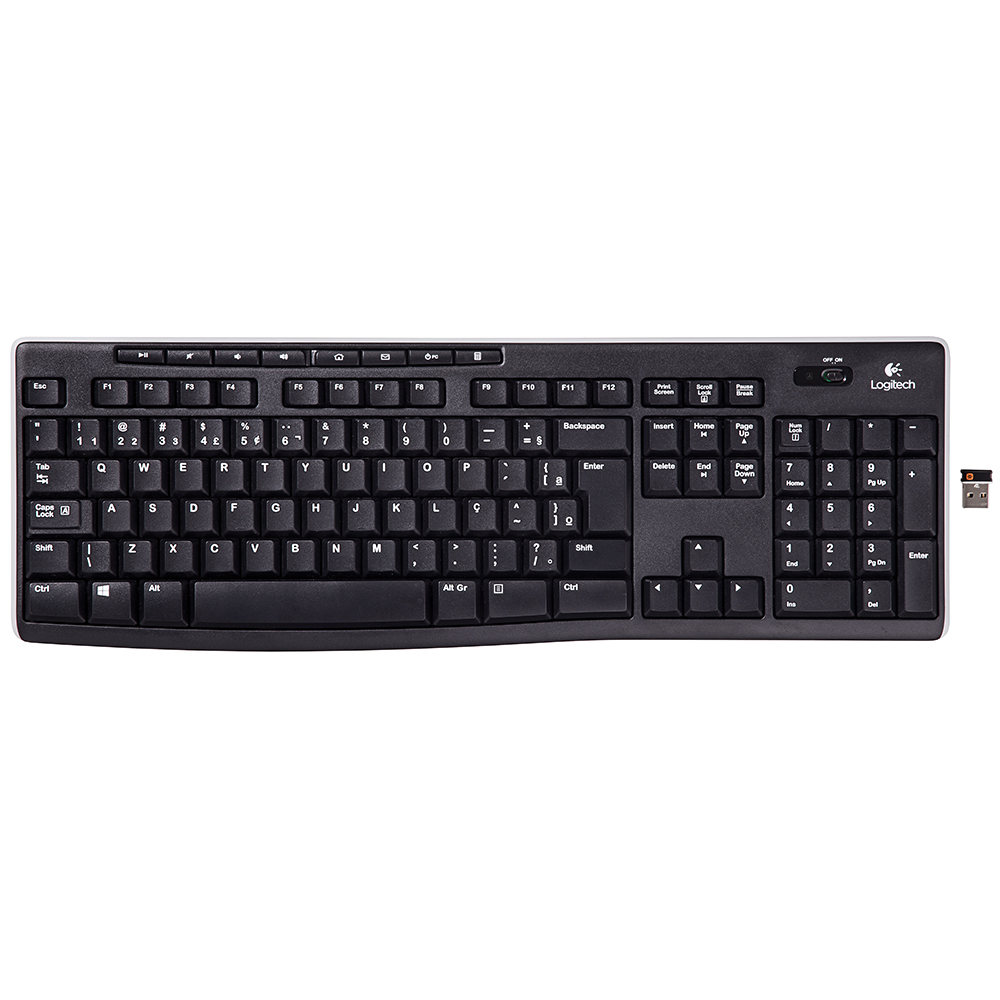 TECLADO LOGITECH K270 S/FIO PRETO (PADRÃO BRASIL)
