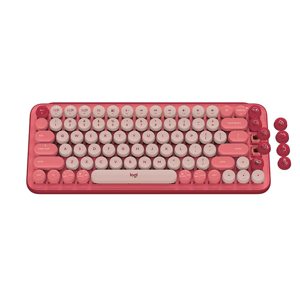 TECLADO MECANICO LOGITECH POP KEYS SEM FIO ROSA - 920-010712