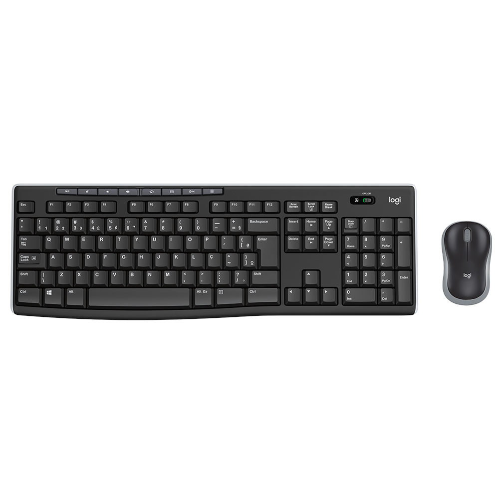 KIT MOUSE E TECLADO LOGITECH MK270 SEM FIO PTO