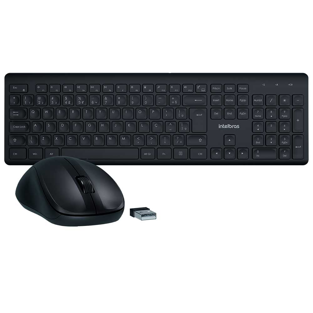 KIT MOUSE E TECLADO INTELBRAS CSI50 SEM FIO PRETO - 4294200