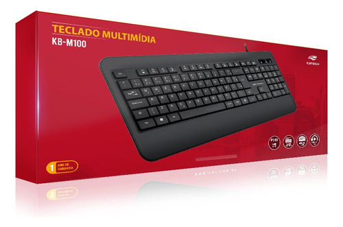 TECLADO C3TECH MULTIMIDIA USB PRETO - KB-M100BK