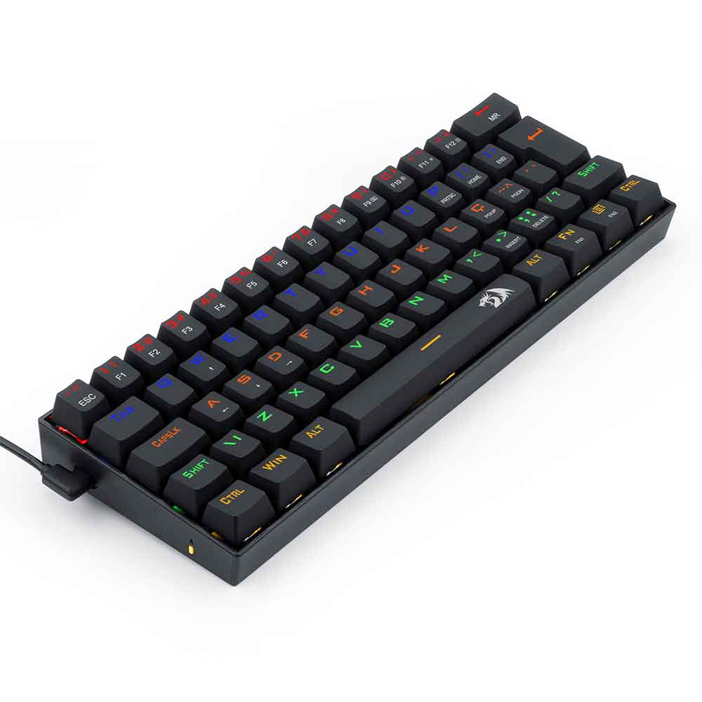 TECLADO GAMER MECANICO LAKSHMI RAINBOW PRETO SWITCH MARROM K606R (PT-BROWN)