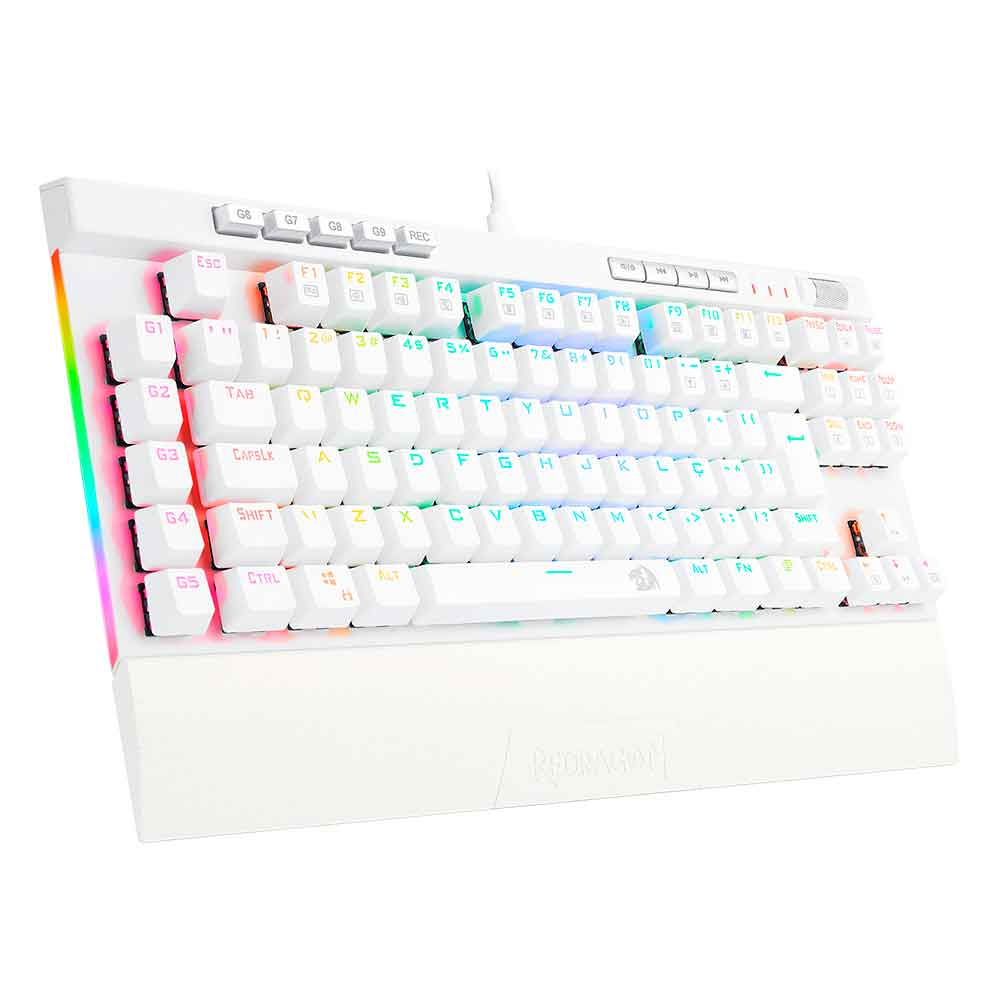 TECLADO OPTICO GAMER REDRAGON MAGIC-WAND PRO RGB BRANCO SWITCH K587W-RGB-PRO (PT-BROWN)