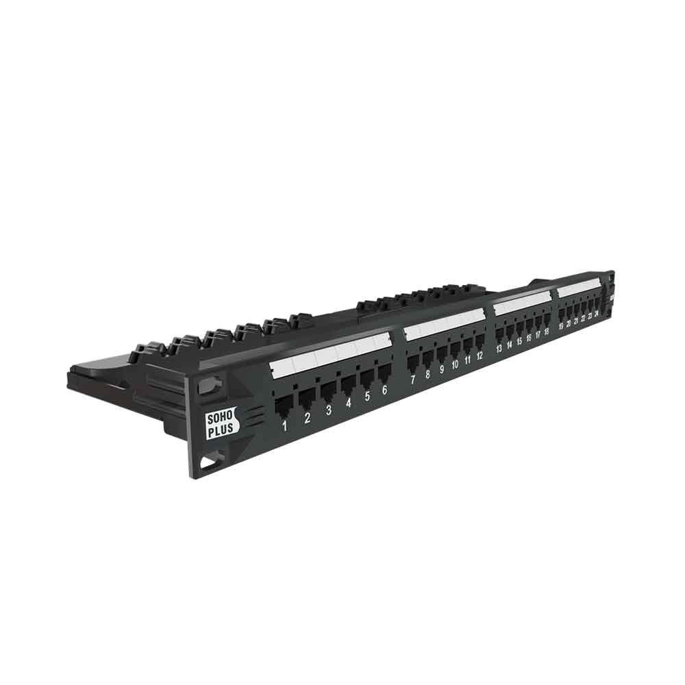 PATCH PANEL FURUKAWA SOHOPLUS CAT6 24 PORTAS T568A/B C/GUIA