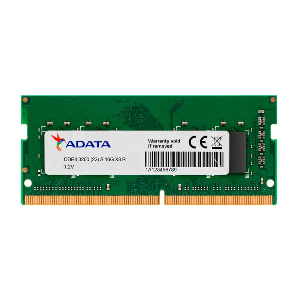 MEMORIA ADATA 16GB DDR4 3200MHZ 1.2V - NOTEBOOK - AD4S320016G22-SGN