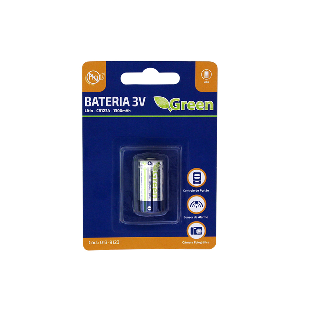 BATERIA CR123 3V LITIO GREEN - 013-9123