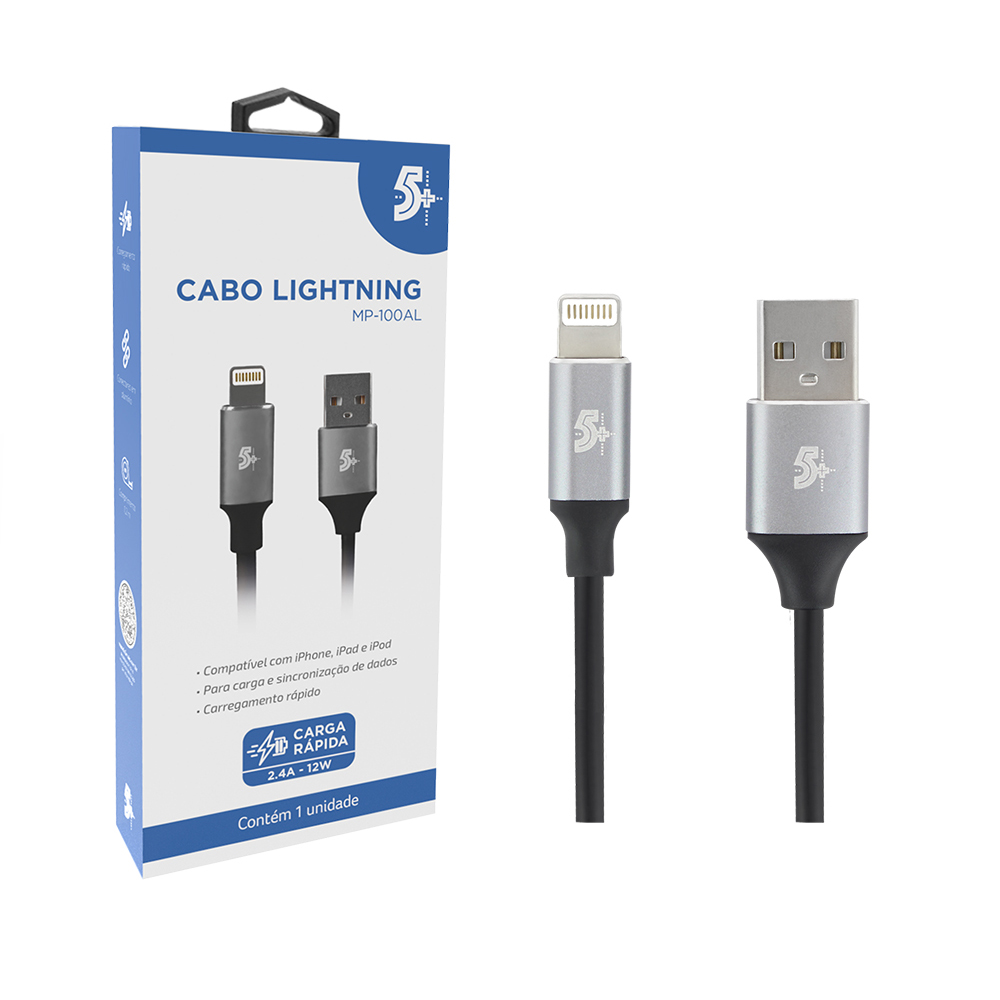 CABO LIGHTNING PARA USB A - 2.0 - 1,2M 5+ - 018-0203