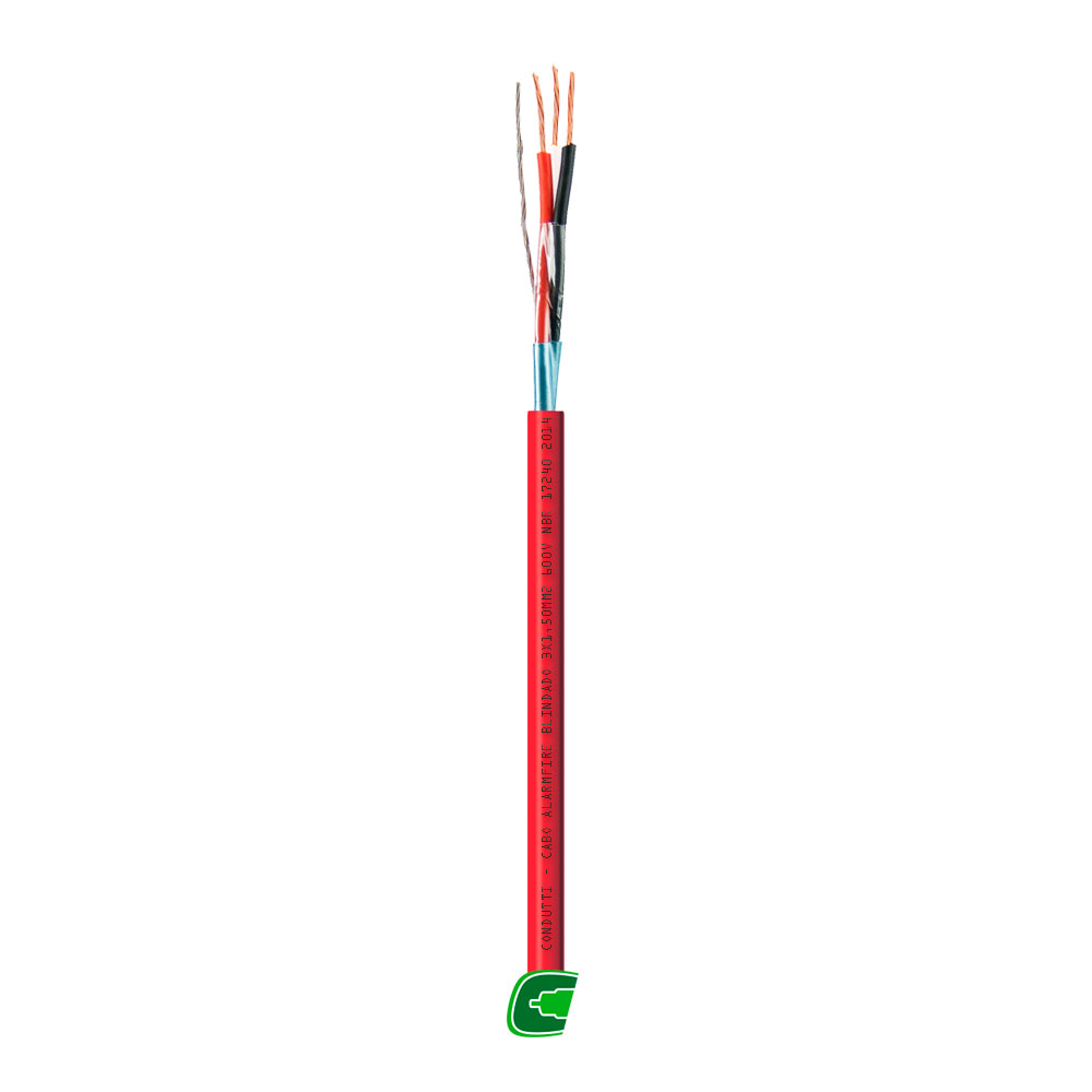 CABO ALARME INCENDIO 4 VIAS (2X0,75MM2 + 2X1,5MM2) VERMELHO RL 100M  - CONDUTTI