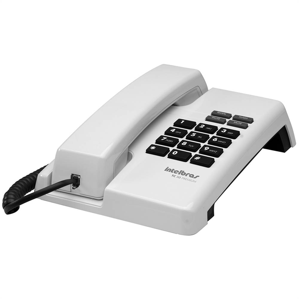 TELEFONE INTELBRAS TC 50 PREMIUM 4080085 COM FIO MESA/PAREDE BRANCO