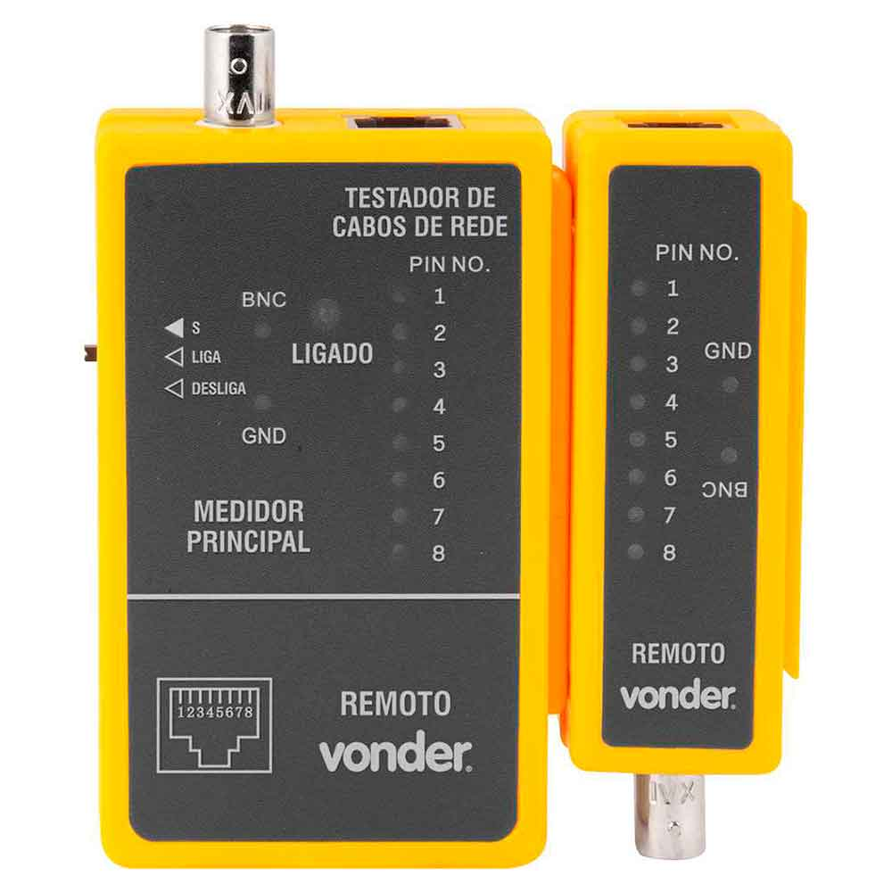 TESTADOR CABOS DE REDE RJ45/COAXIAL VONDER
