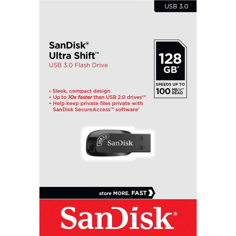 PEN DRIVE SANDISK ULTRA SHIFT 128GB USB 3.0 -SDCZ410-128G-G46