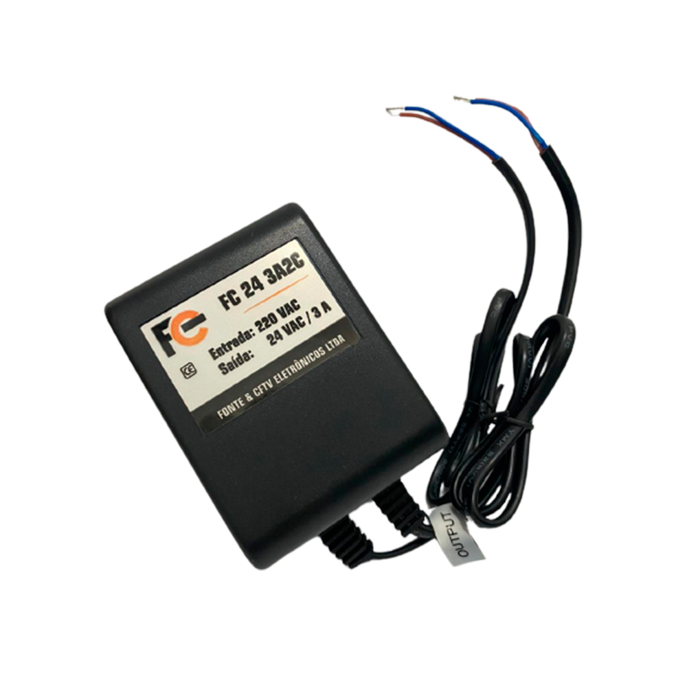 FONTE PARA SPEED DOME 24VAC 3A 220VAC - FC2403A2C - FC FONTES
