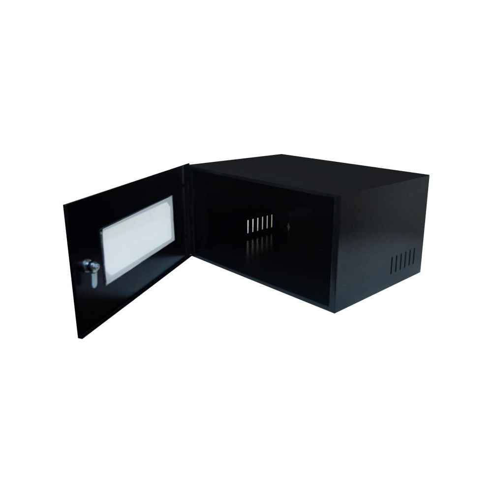 MINI RACK MAX ELETRON 19 POL 5U X 350MM ACRILICO PRETO C/ 02 CHAVES - 4756 (MONTADO)