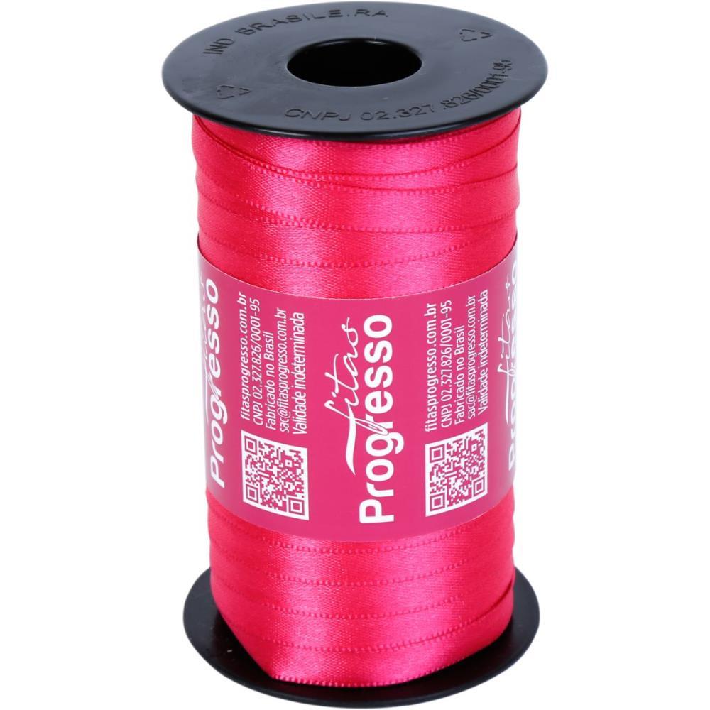 FITA DE CETIM 07MM 100M. PINK 303 FITAS PROGRESSO CARRETEL