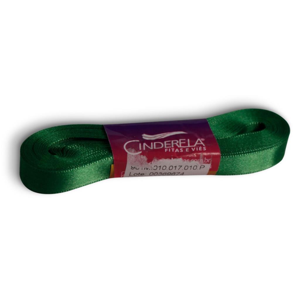 FITA DE CETIM 10MM 10M. VERDE BANDEIRA FITAS CINDERELA UNIDADE