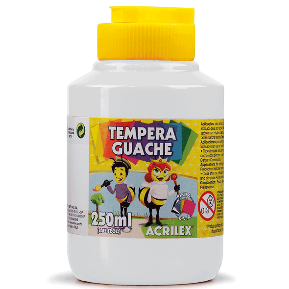 TINTA GUACHE ACRILEX 250ML 519 BRANCO