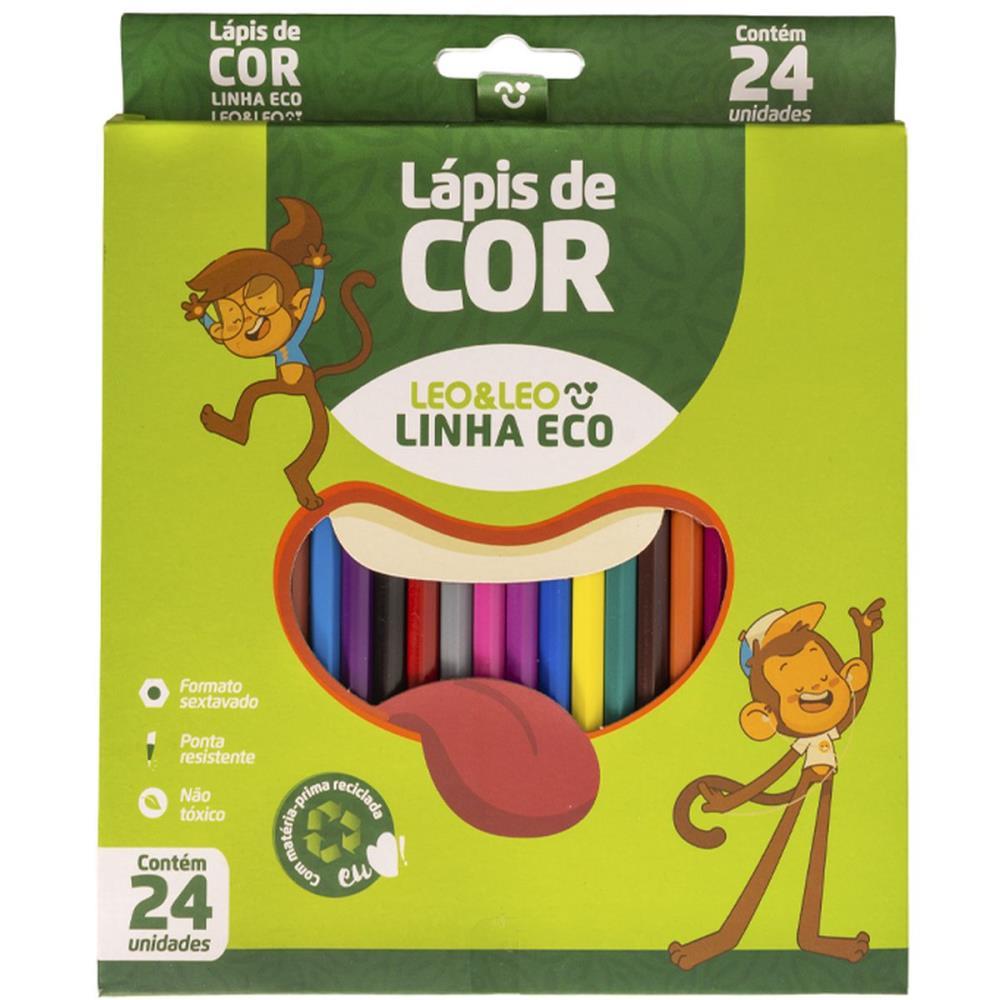 LAPIS DE COR SEXTAVADO LEO E LEO ECO 24 CORES LEONORA UNIDADE