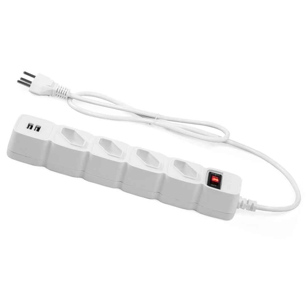 FILTRO DE LINHA INTELBRAS 4T E 2 USB EPE 204 USB CABO 1M BRANCO 4824204