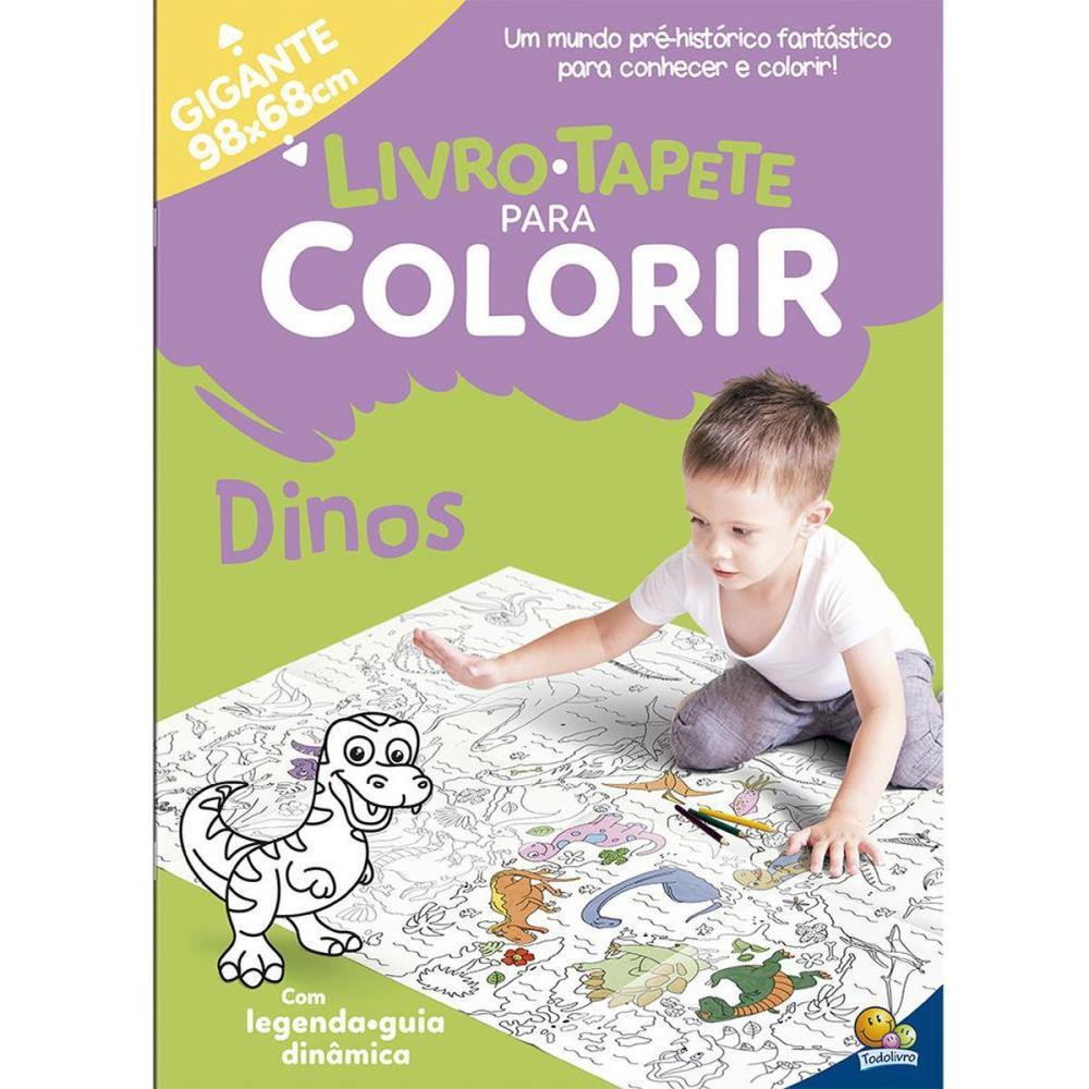 LIVRO INFANTIL COLORIR DINOS LIVRO TAPETE 16PAG TODOLIVRO UNIDADE