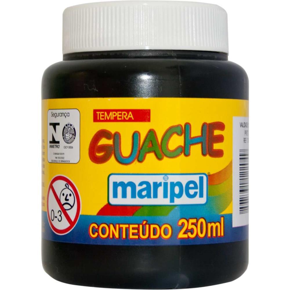 TINTA GUACHE 250ML PRETO MARIPEL CX.C/06